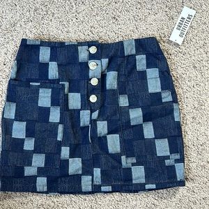 BDG patchwork navy skirt from Urban Outfitters. Size medium